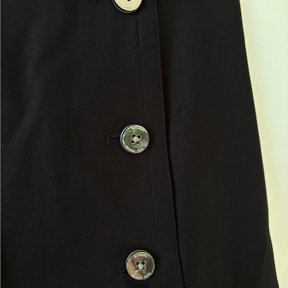 Michael Kors Black A-Line Mini Skirt Silver Buttons | Size 4 - Picture 2 of 5
